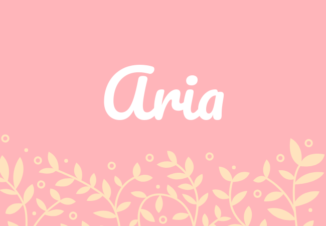 Most popular baby girl names aria