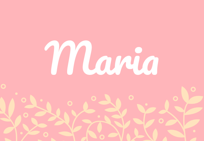 Most popular baby girl names Maria